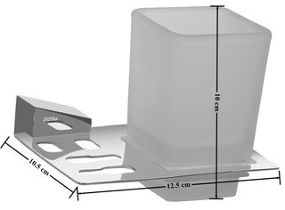 Plantex Smero Pure Brass Tooth Brush Holder/Tumbler Holder/Toothpaste Holder/Bathroom Accessories - Arrete (Chrome)