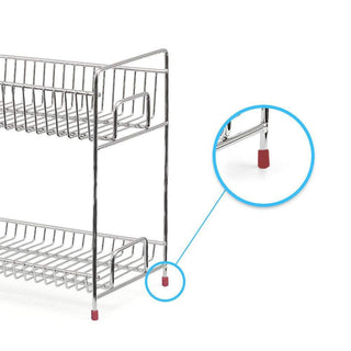 Plantex Stainless Steel 2-Tier Kitchen Rack/Spice Rack/Kitchen/Multipurpose Storage Organizer(Finish-Chrome)