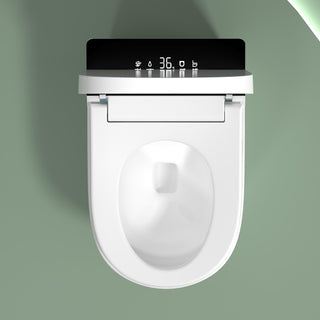 Plantex Smart Bidet Toilet/Smart Commode with Built-in Bidet Seat with Foot Touching Lid Opening/Auto Lid Closing and Flushing/Heated Seat/Digital Display and Remote Control - (White-1073)