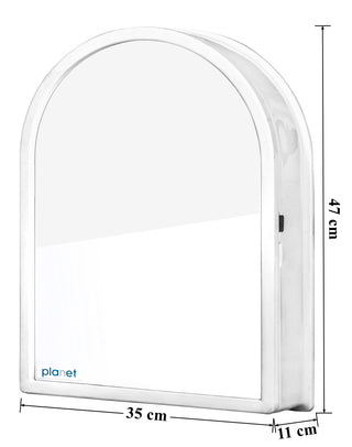 Planet Forever Fiber Multipurpose Bathroom ARC Cabinet with Mirror (White)