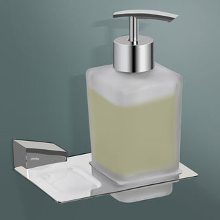 Plantex Smero Pure Brass Made Hand Wash Holder for Wash Basin/Liquid Soap Dispenser/Shampoo Dispenser - Arrete (Chrome)