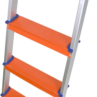 Plantex Classic 4 Step Foldable Aluminium Ladder for Home Use/Step Ladder (Orange & Silver)