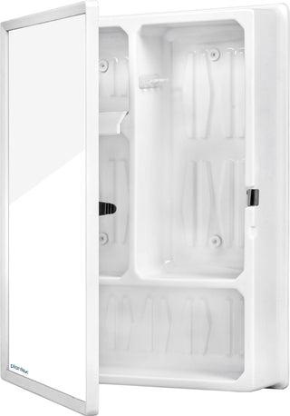 Plantex Forever Multi-Purpose Plastic Bathroom Cabinet with Mirror Door/Bathroom Accessories (Slimline-White)