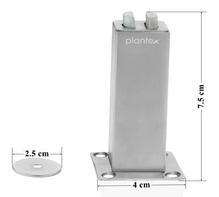 Plantex Stainless Steel 3 inch Square Door Magnet/Door Stopper/Door Catcher for Home/Office/Hotel - Pack of 1 (APS-1118 - Matt)