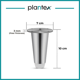 Plantex Heavy Duty Stainless Steel 4 inch Sofa Leg/Bed Furniture Leg Pair for Home/Furniture Sofa Legs for Table/Sofa Support Legs/Sofa Furniture Leg (Chrome) Set of 10 Pcs