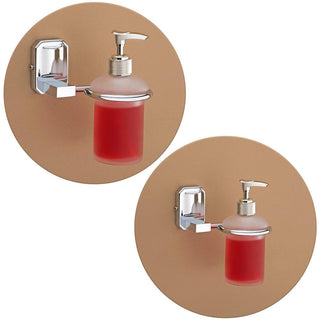 Plantex Stainless Steel 304 Grade Cute Liquid Soap Dispenser/Shampoo Dispenser/Hand Wash Dispenser/Bathroom Accessories(Chrome) - Pack of 2