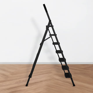 Primax Steel Foldable 7-Step Ladder for Home - Wide Anti Skid Step Ladder (Black)