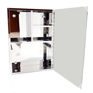 Plantex Bathroom Mirror Cabinet/Stainless Steel 304 Grade Bathroom Organizer Cabinet/Bathroom Accessories (Chrome,12 X 18 Inches)