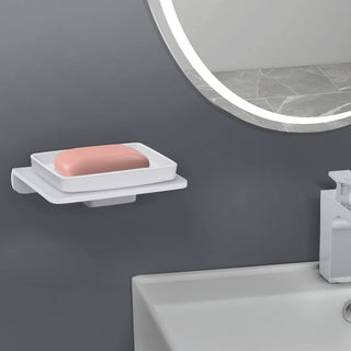 Plantex 5mm Acrylic Soap Dish for Bathroom/Wall Mounted Soap Holder/Soap Stand/Bathroom Accessories - (White)