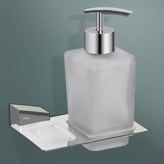 Plantex Smero Pure Brass Made Hand Wash Holder for Wash Basin/Liquid Soap Dispenser/Shampoo Dispenser - Arrete (Chrome)