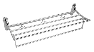 Plantex Stainless Steel Folding Towel Rack for Bathroom/Towel Stand/Hanger/Bathroom Accessories (18 Inch) - Pack of 3