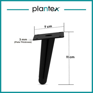 Plantex Black 4-inch Sofa Legs for Furniture Legs with Rubber Grip � 2 Pcs