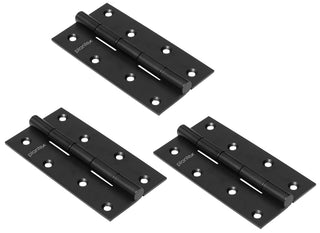 Plantex Heavy Duty Stainless Steel Door Butt Hinges 5 inch x 12 Gauge/2.5 mm Thickness Home/Office/Hotel for Main Door/Bedroom/Kitchen/Bathroom - Pack of 3 (Black)