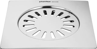 Plantex Classic 304 Grade Stainless Steel Flat Shower Drain with Removable Jali for Bathroom and Kitchen (6x6 inches) - Chrome