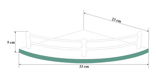 Plantex Premium Transparent Glass Corner Shelf for Bathroom/Wall Shelf/Storage Shelf (12 x 12 Inches - Pack of 1)