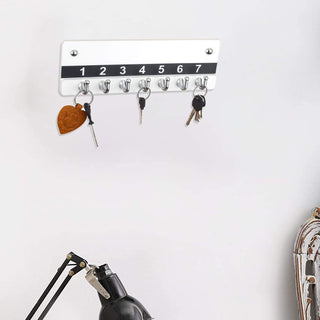 Plantex Key Holder For Home/Key Hanger/Key Holder For Home Decor Stylish/Key Hangers For Wall/Acrylic Key Holder - Wall Mount (7 Hooks) - Black