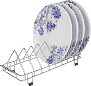 Plantex Plate Stand|Dish Stand Kitchen|Plate Rack for Kitchen|thali Organiser for Kitchen|Kitchen Plate Stand|Steel Plate Rack for Kitchen|Plate Organiser - (Chrome)