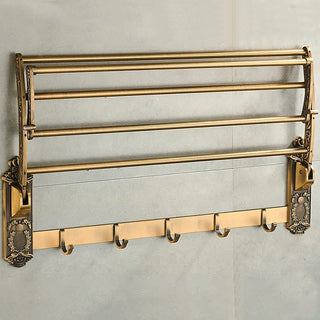 Plantex Antique Aluminum Folding Towel Rack for Bathroom/Folding Towel Stand/Hanger/Bathroom Accessories (24 Inch)