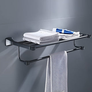 Plantex Space Aluminum Towel Rack for Bathroom/Towel Stand/Hanger/Bathroom Accessories(24 Inch-Black)