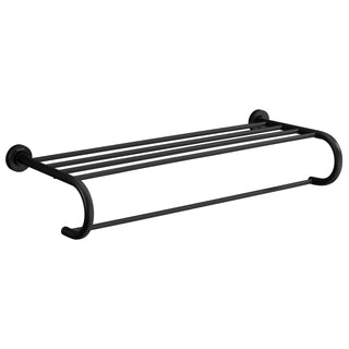 Plantex 304 Grade Stainless Steel 24 inch Towel Rack for Bathroom/Towel Stand/Hanger/Bathroom Accessories - Daizy (Black)