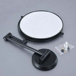 Plantex Brass and 304 Grade Stainless Steel Body Two-Sided 360° Swivel Mirror/Makeup Mirror/Shaving Mirror/Vanity Mirror Wall Mounted - (8 inch- Black)