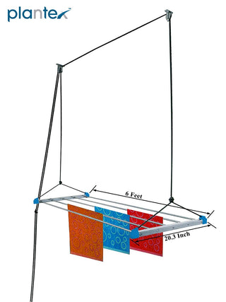 Plantex stainless steel High Grade Cloth Drying Rack/Ceiling Cloth Rack/Cloth Stands for Drying Clothes (Multicolour, 6 feet/5 Pipe)