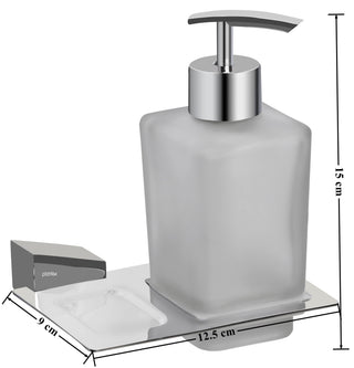 Plantex Smero Pure Brass Made Hand Wash Holder for Wash Basin/Liquid Soap Dispenser/Shampoo Dispenser - Arrete (Chrome)