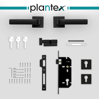 Plantex Zinc Heavy Duty Knob Door Lock - Main Door Lock Set With 3 Keys/Mortise Door Lock For Home/Office/Hotel (7107 - Black)