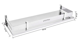 Plantex Stainless Steel Nickel, Chrome Bathroom Shelf Accessories (Silver, 12 X 5 Inches)