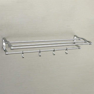 Plantex Stainless Steel Towel Rack for Bathroom/Towel Stand/Cloth Hanger for Bathroom/Towel Stand with Hooks/Bathroom Accessories (24-inch) Chrome