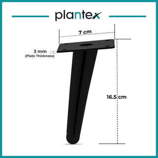 Plantex Black 6-inch Sofa Legs for Furniture Legs with Rubber Grip � 10 Pcs