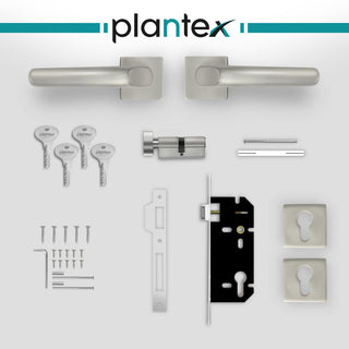 Plantex Door Lock-Fully Brass Main Door Lock with 4 Keys/Mortise Door Lock for Home/Office/Hotel (Sumer-3054, Satin White Chrome)