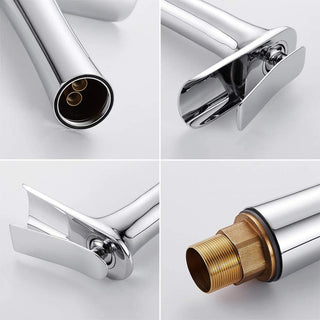 Plantex Designer Pure Brass Single Handle Hot & Cold Basin Mixer/High Neck Pillar Tap for Wash Basin (Chrome)