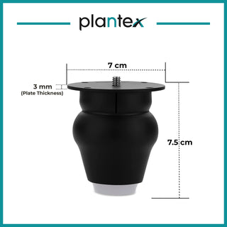 Plantex Heavy Duty Round 3 inch Spare Sofa Legs for Bed Furniture/Sofa Legs for Furniture Fitting/Table Legs/Sofa Leg Set of 2 pcs (Black)