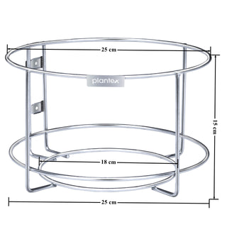 Plantex High Grade Stainless Steel Open-Top Bin Holder/Dust Bin Holder/Modular Kitchen Fixture (Dia 10 Inches-Sliver)