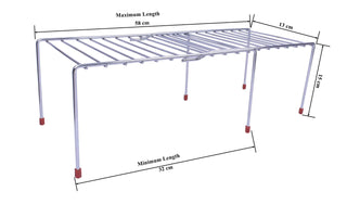 Plantex Stainless Steel Multipurpose Expandable Dish Rack/Expandable Storage Shelves for Kitchen Cabinets/Utensil Rack/Plate Stand (Chrome-Silver)