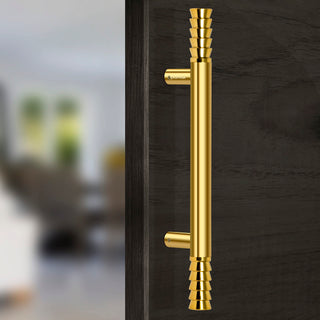 Plantex Golden Lotus 14 Inches Main Door Handle/Handle for Glass Door/Wooden Door Handle/Pull and Push Operations (Gold), Pull Handle