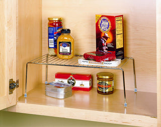 Plantex Shelf Divider for Kitchen Storage Shelves for Kitchen Cabinets/Plate Stand/Utensil Rack (Stainless Steel)