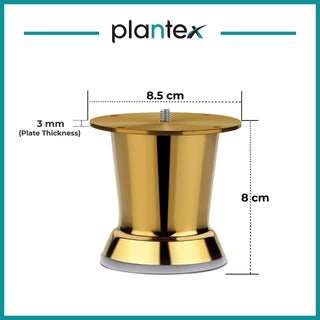 Plantex Golden Pillar 3 inch Sofa Legs for Furniture Legs with Rubber Grip � 10 Pcs