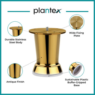 Plantex Golden Pillar 4 inch Sofa Legs for Furniture Legs with Rubber Grip � 6 Pcs