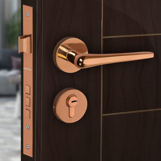 Plantex Door Lock-Fully Brass Main Door Lock with 4 Keys/Mortise Door Lock for Home/Office/Hotel (Sumer-3035, Rose Gold)