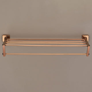 Plantex 304 Grade Stainless Steel Towel Stand/Towel Organizer/Rack for Bathroom - Decan (Rose Gold)