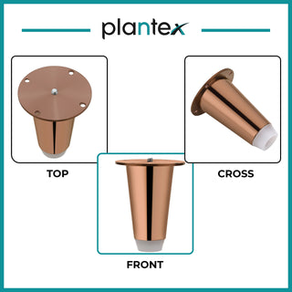 Plantex Heavy Duty Stainless Steel 4 inch Sofa Leg/Bed Furniture Leg Pair for Home Furnitures (DTS-53, Rose Gold) � 2 Pcs