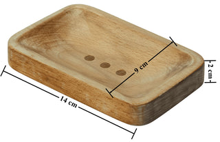 Plantex PU Coated Steam Beech Wooden Made Soap Dish/Stand/Bath Soap Case/Holder/Tray/Bathroom Accessories – Rectangle