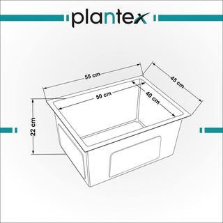 Plantex Stainless Steel Sink for Kitchen/Kitchen Sink with Square Coupling, Hose Pipes and Adjustable Drain Rack - 22x18 Inches, Silver Matt