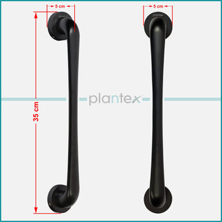 Plantex Polo 14-inch Handle for Main Doors of House/Office/Hotel (Rich Black Finish - Big)