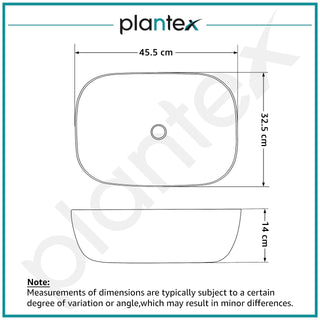 Plantex Ceramic Basin for Bathroom/Table Top Ceramic Basin/Washbasin for Bathroom - (ALPHA-NS-104-Marble Finish)