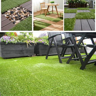 Plantex Artifical Grass Interlocking Deck Tiles for Garden/Terrace/Balcony/Patio/Indoor & Outdoor Flooring/Water Resistant ? Pack of 12 (Grass, 24x12 Inch)