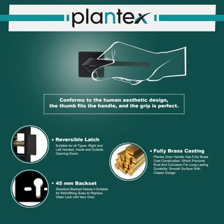 Plantex Door Lock-Fully Brass Main Door Lock with 4 Keys/Mortise Door Lock for Home/Office/Hotel (Sumer-3017, Black)