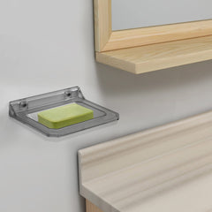 Plantex Unbreakable ABS Plastic Single Soap Dish/Stand/Holder for Bathroom & Kitchen/Bathroom Accessories (Transparent)